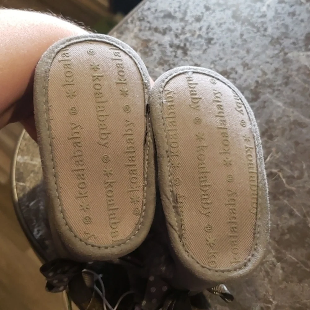 Gray Koala Baby Boots‎ with Bow Detail